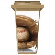 Baseball In A Glove Wheelie Bin Sticker Panel